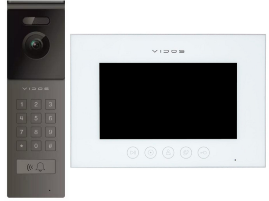 VIDOS X | S12D + M11W | wideodomofon  zestaw - stacja bramowa + monitor