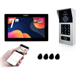 5TECH | wideodomofon - stacja bramowa + monitor (czarny/biały) - 2-żyłowy Cyfrowy | Virgo(W)/82225 / Virgo(B)/82225 | WiFi FHD 7"